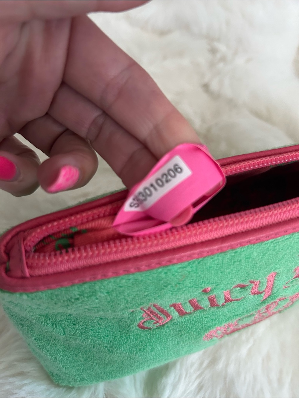 Rare Y2K Vintage 2006 Juicy Royal Couture Watermelon Green Pink Cosmetic Bag - Picture 15 of 15